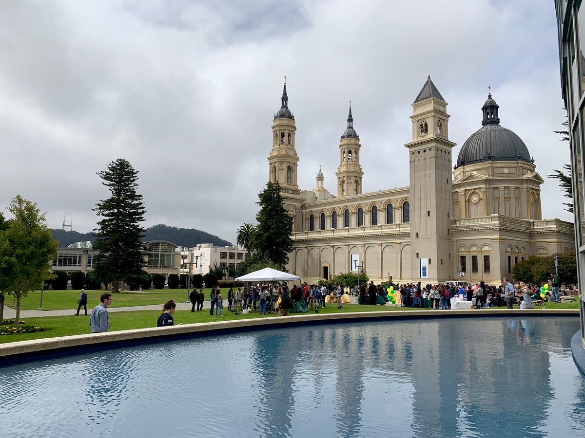 St. Ignatius reflects in the foreground as our fall semester begins  #USFCA