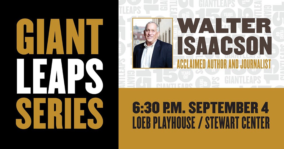 Historian @WalterIsaacson &amp; @purduemitch will talk about “Giant Leaps of Innovation in the Digital Revolution from Ada to Zuckerberg” on Sept. 4 @LifeAtPurdue. 