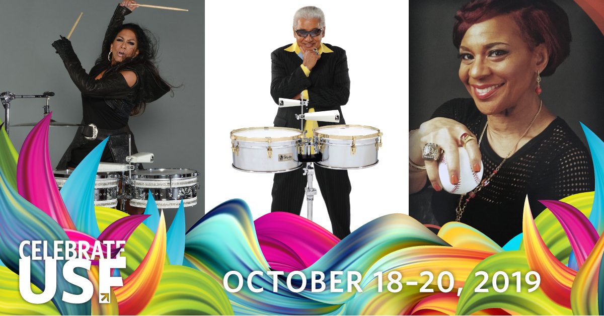 Join us this October at #CelebrateUSF to hear live music by singer &amp; percussionist Sheila E. and her father, Latin jazz legend Pete Escovedo — plus an appearance by Renel Brooks Moon. Get your tickets now: 