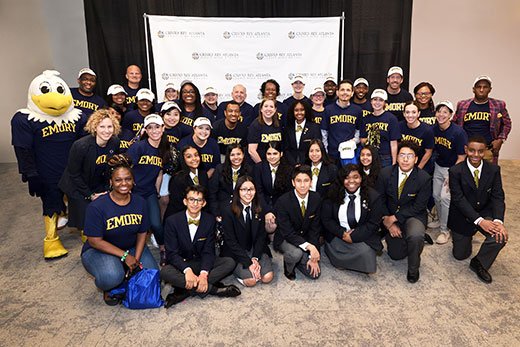 Emory is proud to welcome HS students from @CristoReyATL as part of the Corporate Work Study Program, in which students work entry-level jobs at ATL organizations to gain experience, help pay for educational costs 