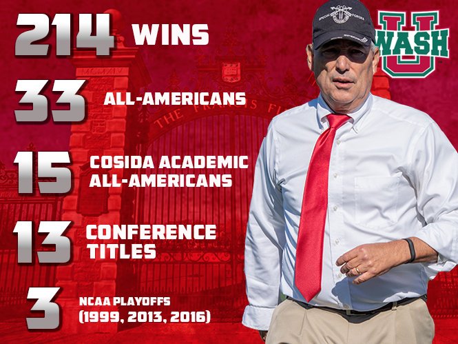 .@washufootball head coach Larry Kindbom Announces retirement following 2019 Season.   Release: 