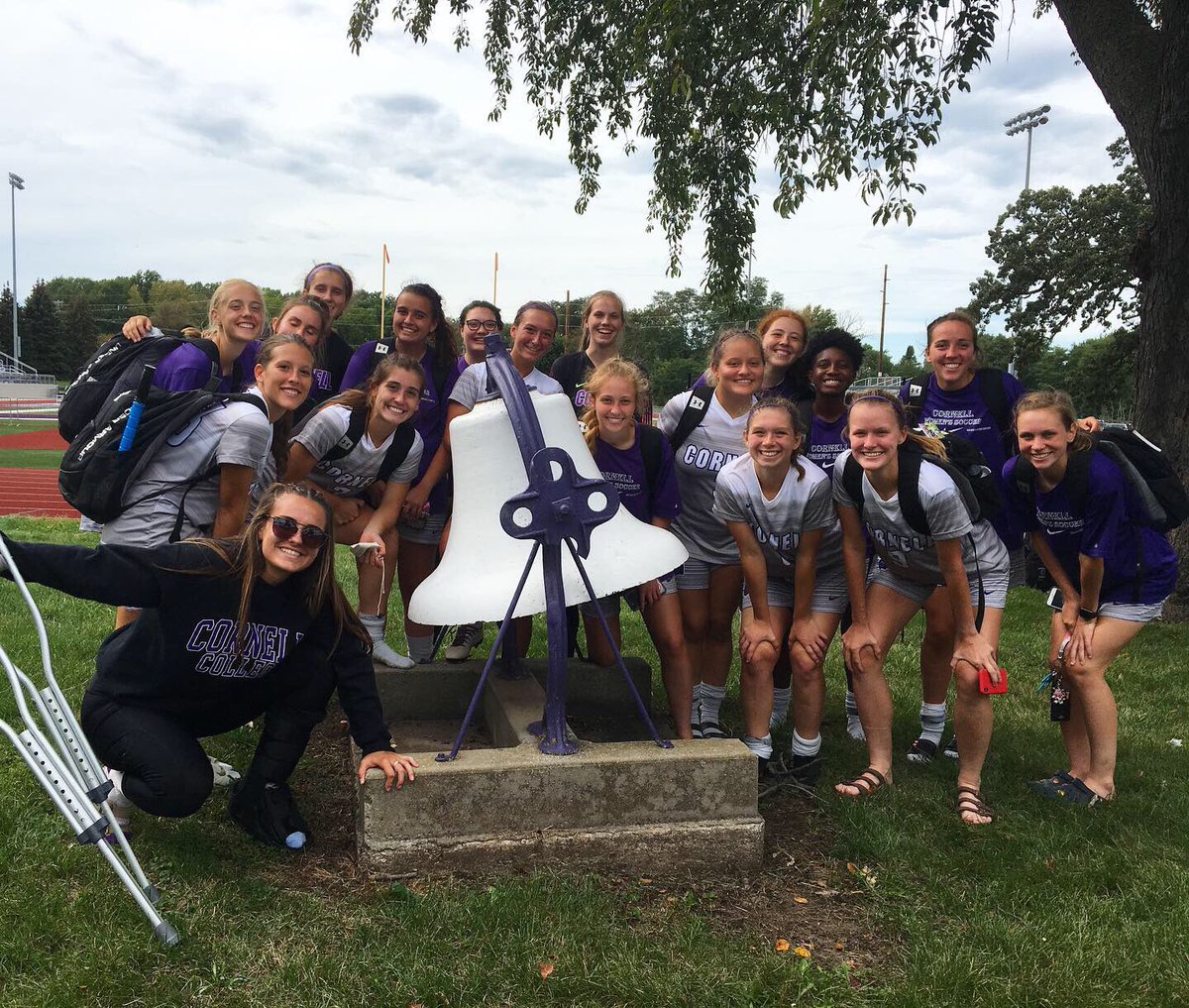 Women’s soccer rang the bell today after their big win against MacMurray at home! Congrats ladies &amp; #GoRams !! 