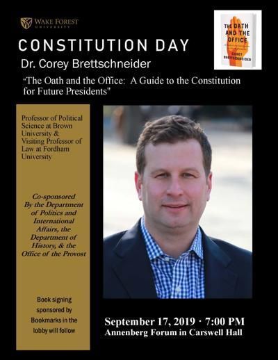 Tonight! Celebrate one of our founding documents w/@BrownUniversity&#39;s politics prof and author Corey Brettschneider (@BrettschneiderC) on Constitution Day. More @JournalNow → 