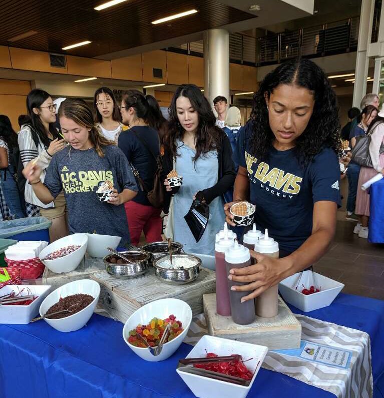 A great day welcoming new #UCDavis international students and scholars to campus today at the International Center.  Thanks to @UCDavisAggies teams for stopping by to welcome our students and scholars and enjoy some games! #GlobalAggies #GlobalCampus