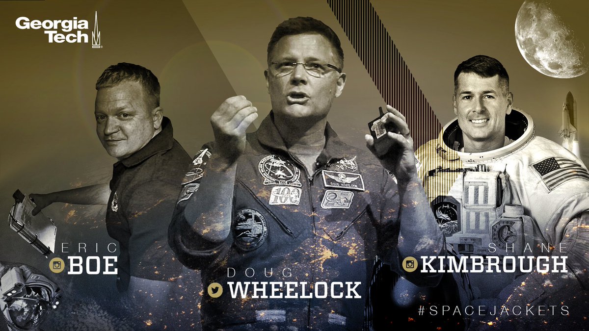 Three Georgia Tech grads.  Three Helluva Engineers.  Three @NASA Astronauts.   Thursday at 12:30 p.m. they&#39;ll be taking your questions live.   We&#39;re Georgia Tech. We can do that. #SpaceJackets 