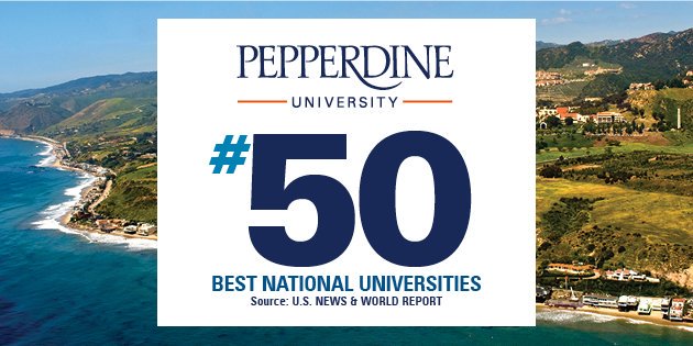 We’re #PepperdineProud to announce that Pepperdine University has once again been named one of the top 50 universities in the nation. #Pepperdine ranked No. 50 on the @usnews 2020 #BestColleges list! 