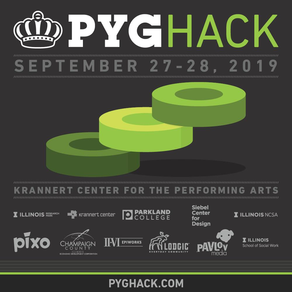 Next week, PYGHACK 2019 arrives!   Join us for our third annual hackathon, complete with $2,500+ in cash prizes, plus more! All ages and skill levels, free and open to the public.  