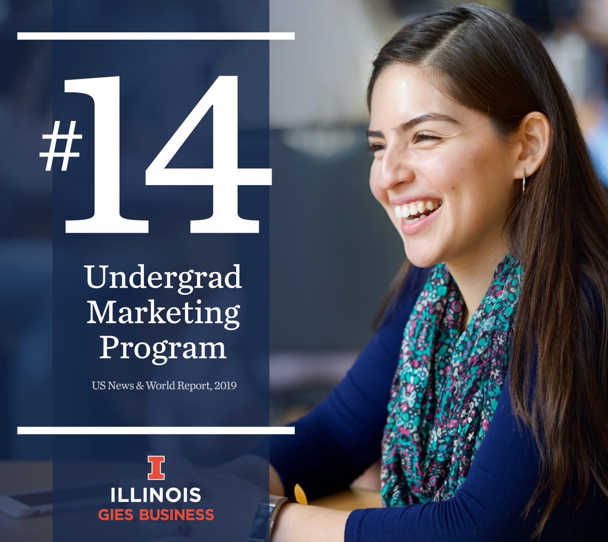 Gies Marketing moved  3 spots this year to #14 in the US News &amp; World Report rankings.  Gies Business was ranked #9 among public undergraduate business programs and #19 overall nationally.  Read how our other programs performed: 