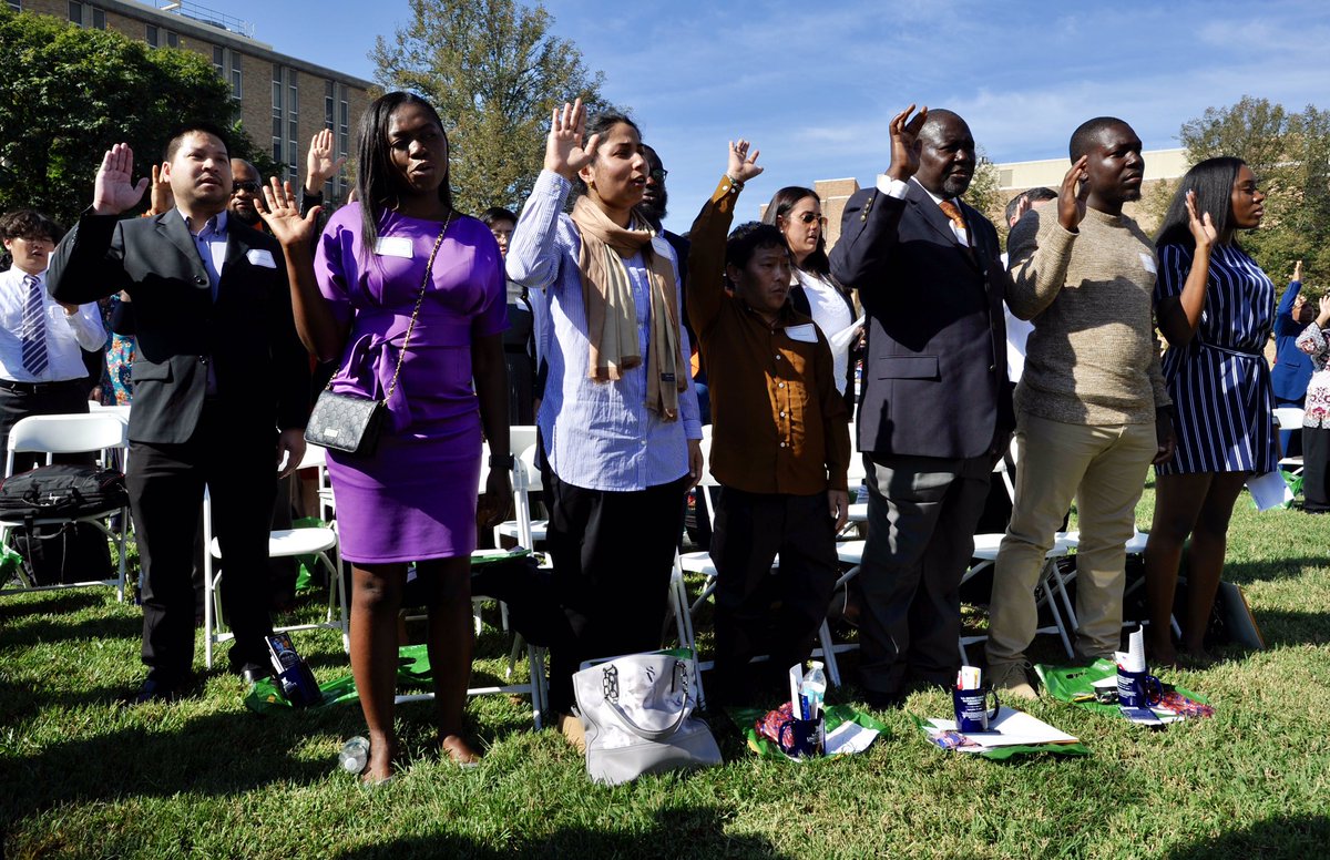 99 people became United States citizens today during a U.S. District Court Naturalization ceremony at Miami University Hamilton. @MDPitmanJournal @journalnews @MiamiRegionals @miamiuniversity #ConstitutionDay