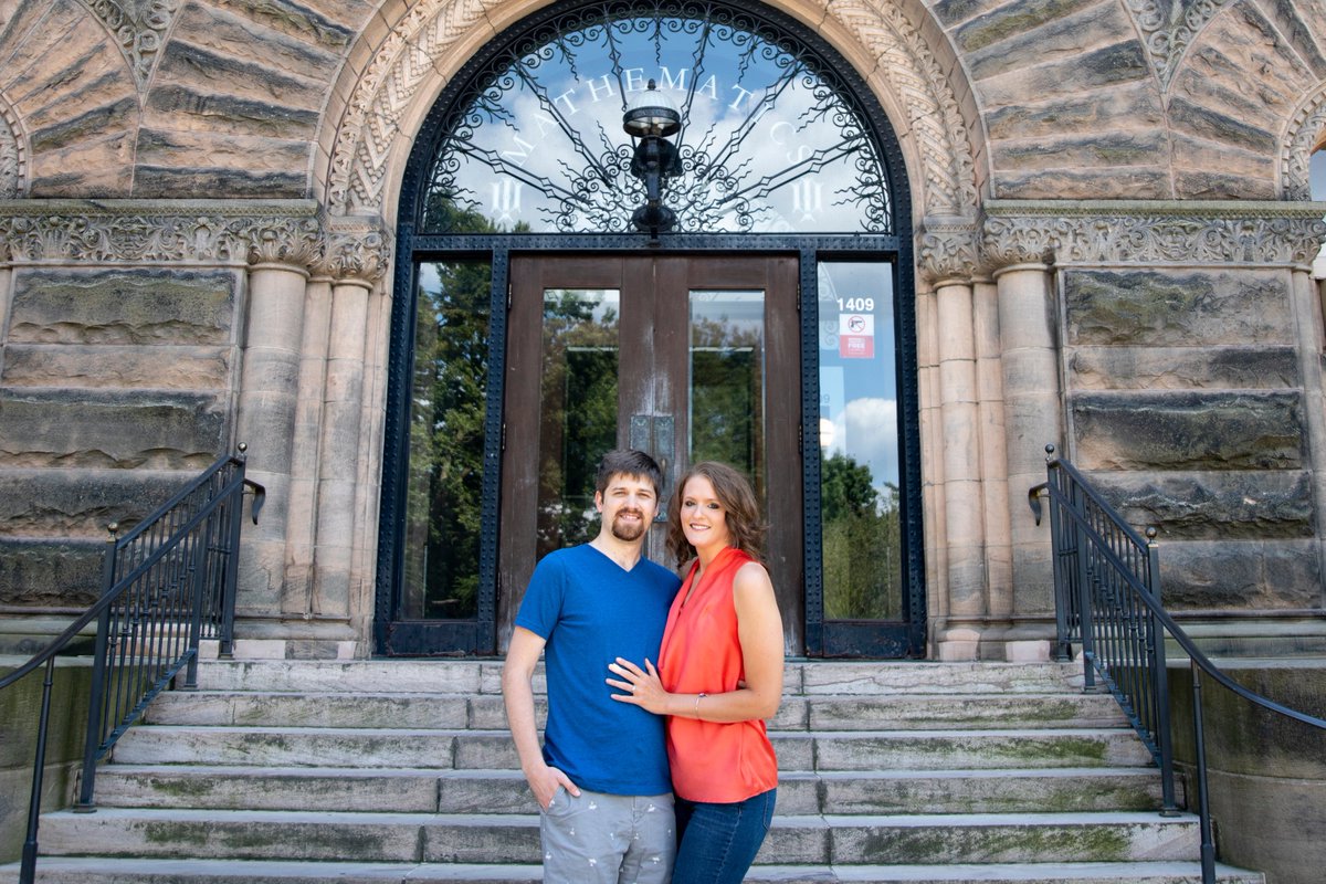 First came calc, then came marriage.   These two Illini began their life together on the steps of Altgeld Hall  